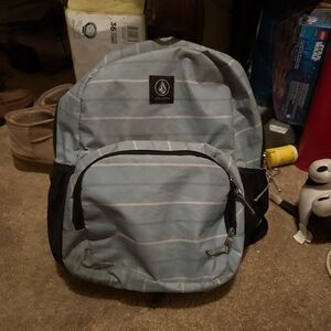 Volcom Light Blue and Black Striped Men's Backpack